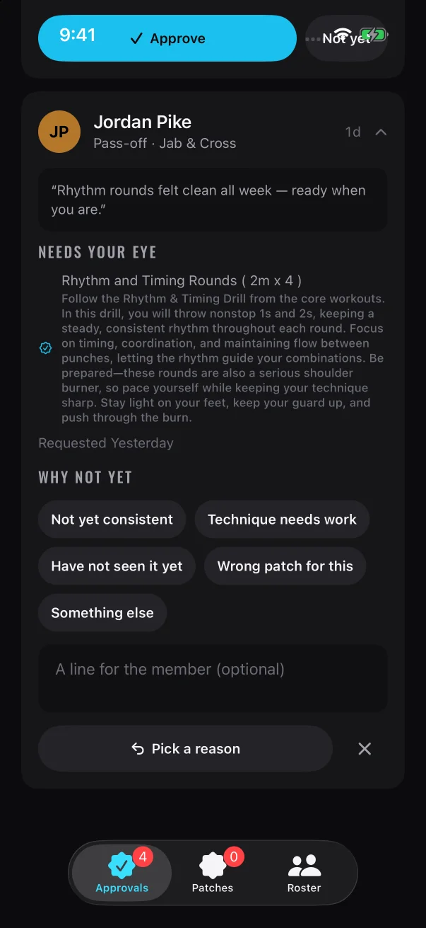 The button reads "Pick a reason" until you choose at least one reason.